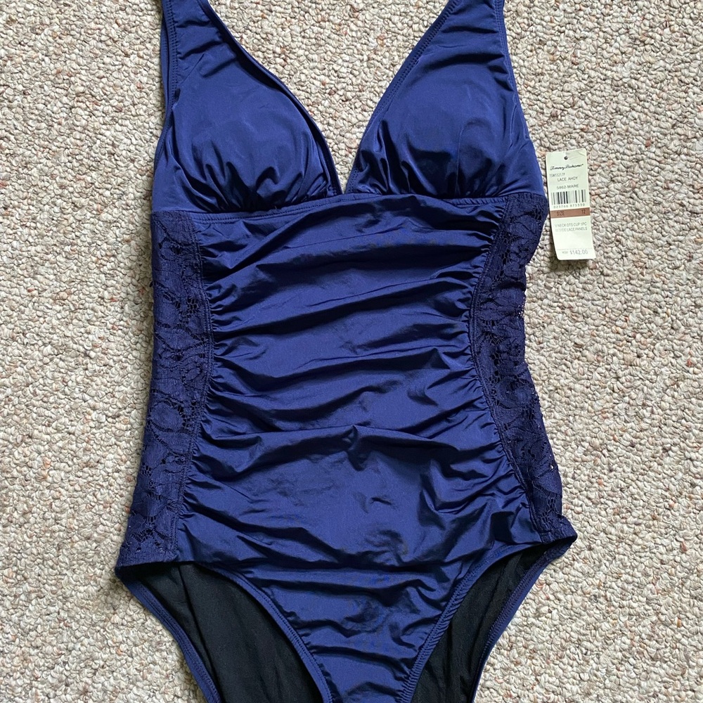 Tommy Bahana Navy Blue One-Piece Swimsuit